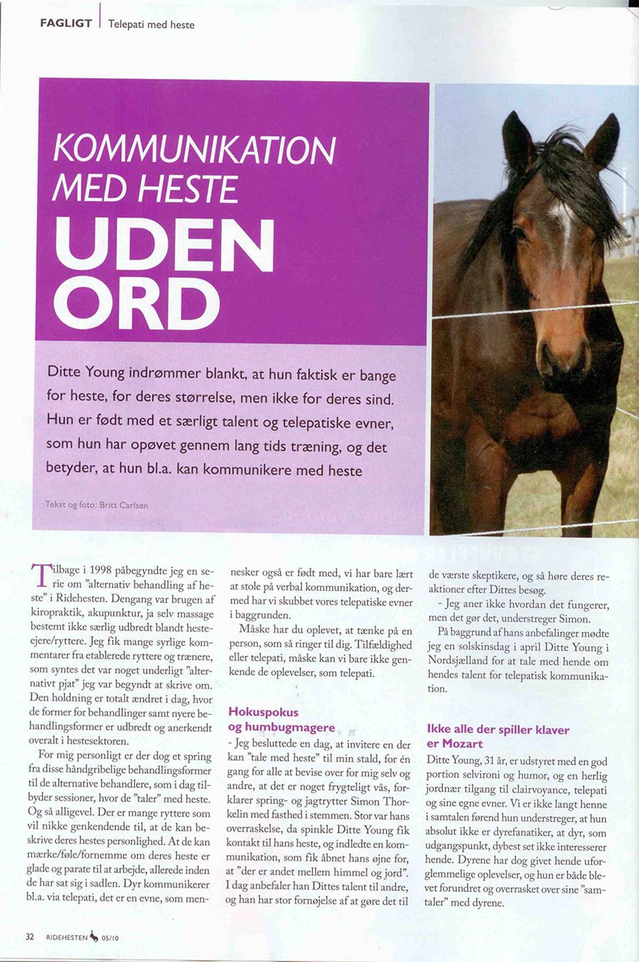 Ditte Young | Forfatter | Dyretelepatør | Clairvoyant | Equicoach | Underviser på Dyretelepatør Uddannelsen