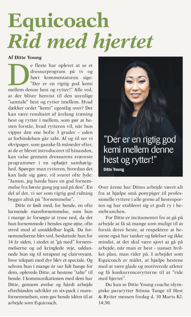 Ditte Young | Forfatter | Dyretelepatør | Clairvoyant | Equicoach | Underviser på Dyretelepatør Uddannelsen