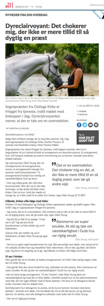 Ditte Young | Forfatter | Dyretelepatør | Clairvoyant | Equicoach | Underviser på Dyretelepatør Uddannelsen