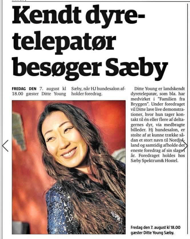 Ditte Young | Forfatter | Dyretelepatør | Clairvoyant | Equicoach | Underviser på Dyretelepatør Uddannelsen